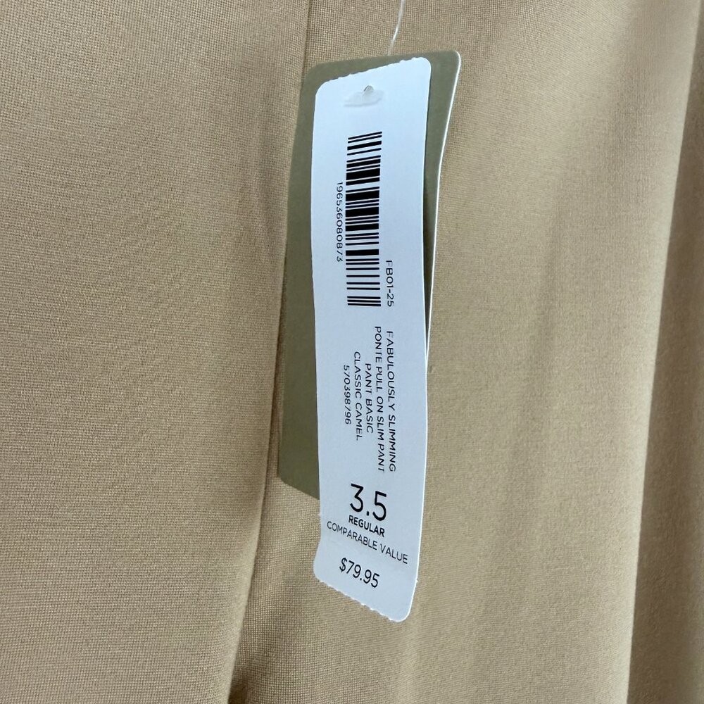 NWT Chico's Fabulously Slimming Ponte Slim Pant Classic Camel Plus Size 18 R NEW - Picture 5 of 11